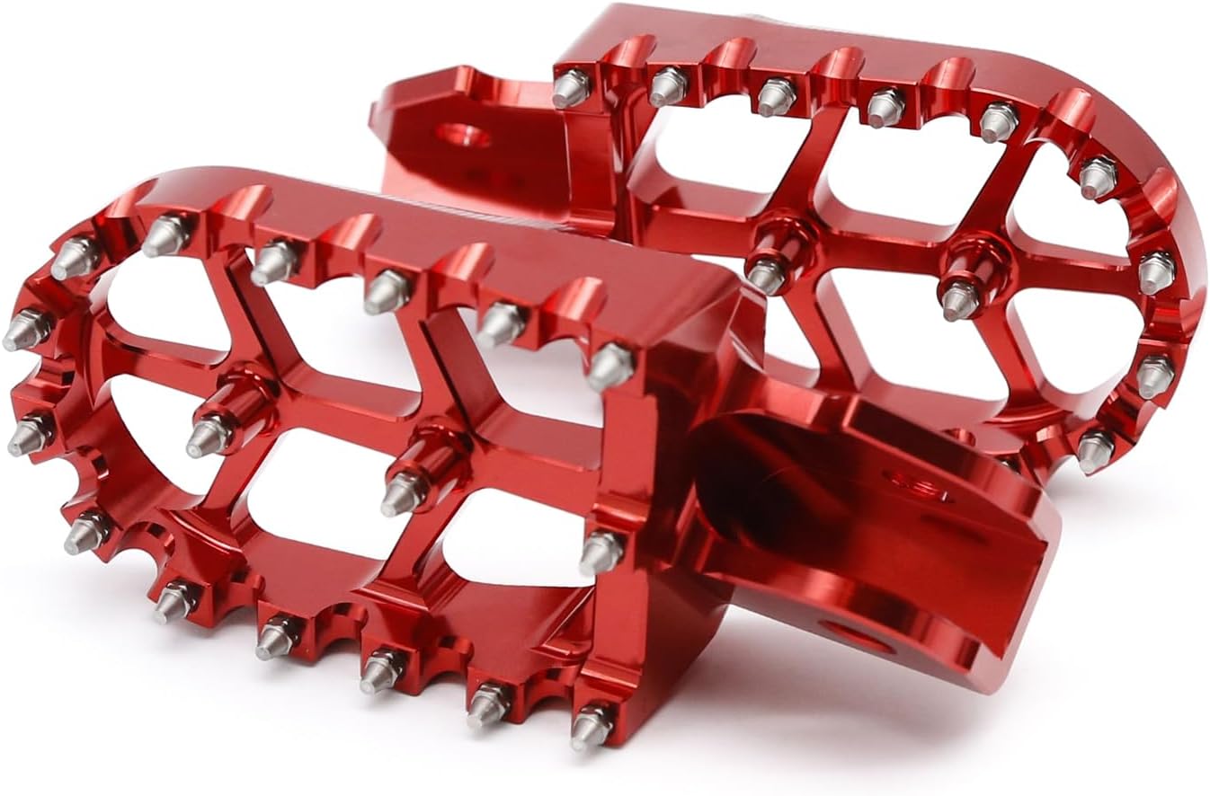 Dirt Bike Foot Pegs Motorcycle Footpeg Pedal for CRF125F 2014-2023 / CRF250F 2019-2023 / CRF110F 2013-2022/ Sur Ron/HAWK 250 / CRF150F CRF230F 2003-2020 Red