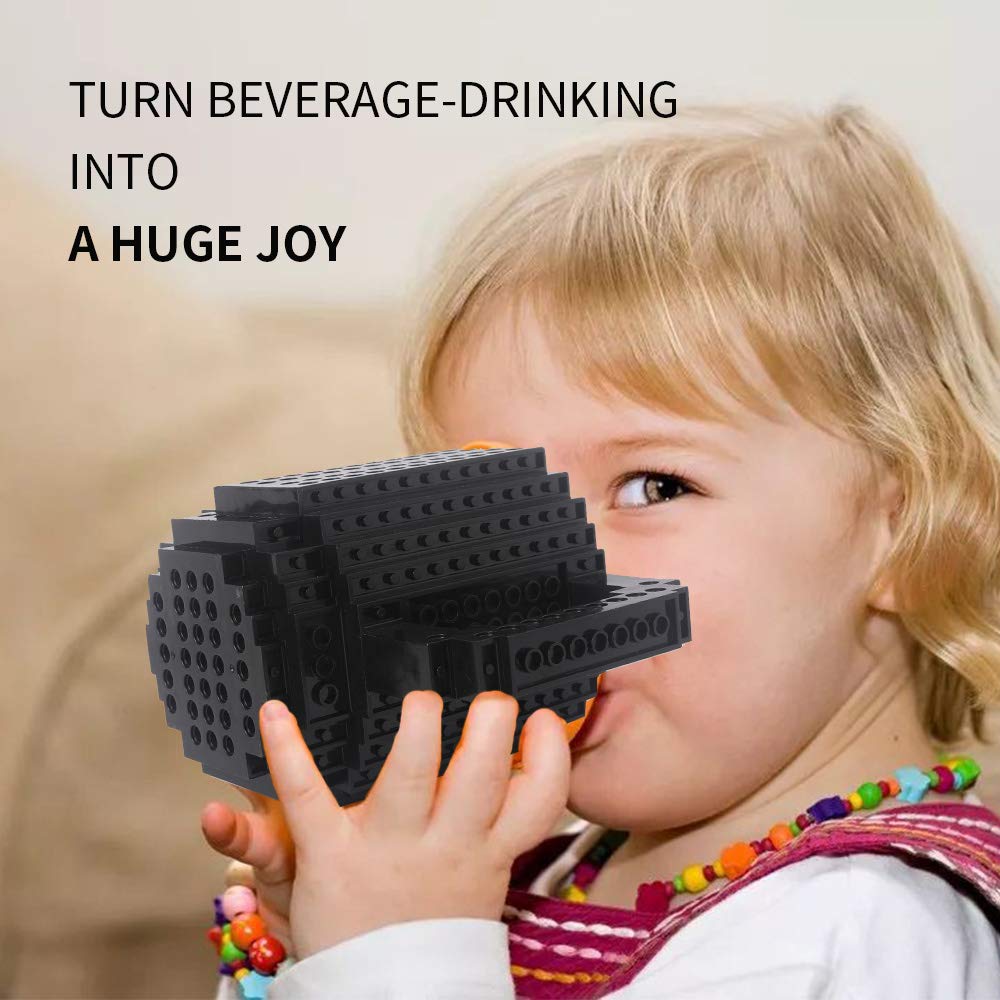 Lumsburry Build-on Brick Coffee Mug, Funny DIY Novelty Cup with Building Blocks Creative for Kids Men Women Xmas Birthday (Cool Black), view 6
