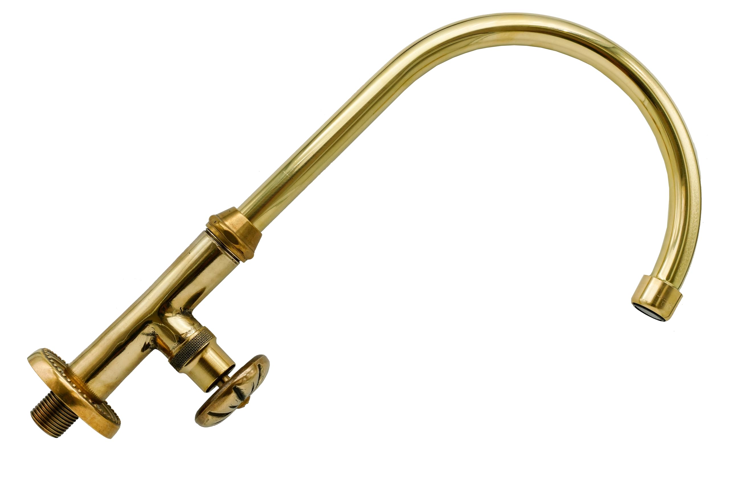 L'ARTISTICA F.LLI PERINCIOLI | Rubinetto Monoforo Bocca Alta Girevole | A colonna, a tubo, in ottone monoforo con canna alta per interno ed esterno, 365x185mm