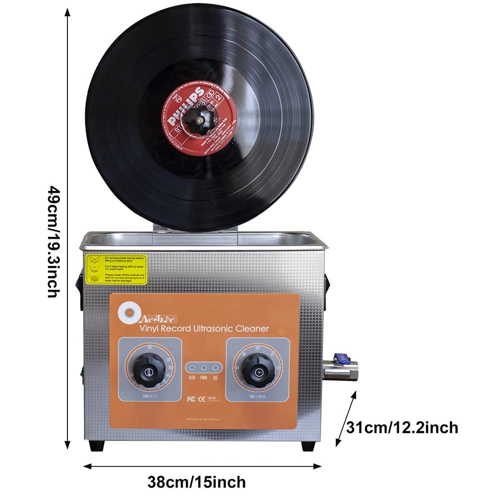 Macchina per la pulizia dei dischi in vinile, capacità 4 litri con timer di riscaldamento, rondella LP professionale da 140 W per album in vinile da 30,5 cm, pulizia e manutenzione efficaci
