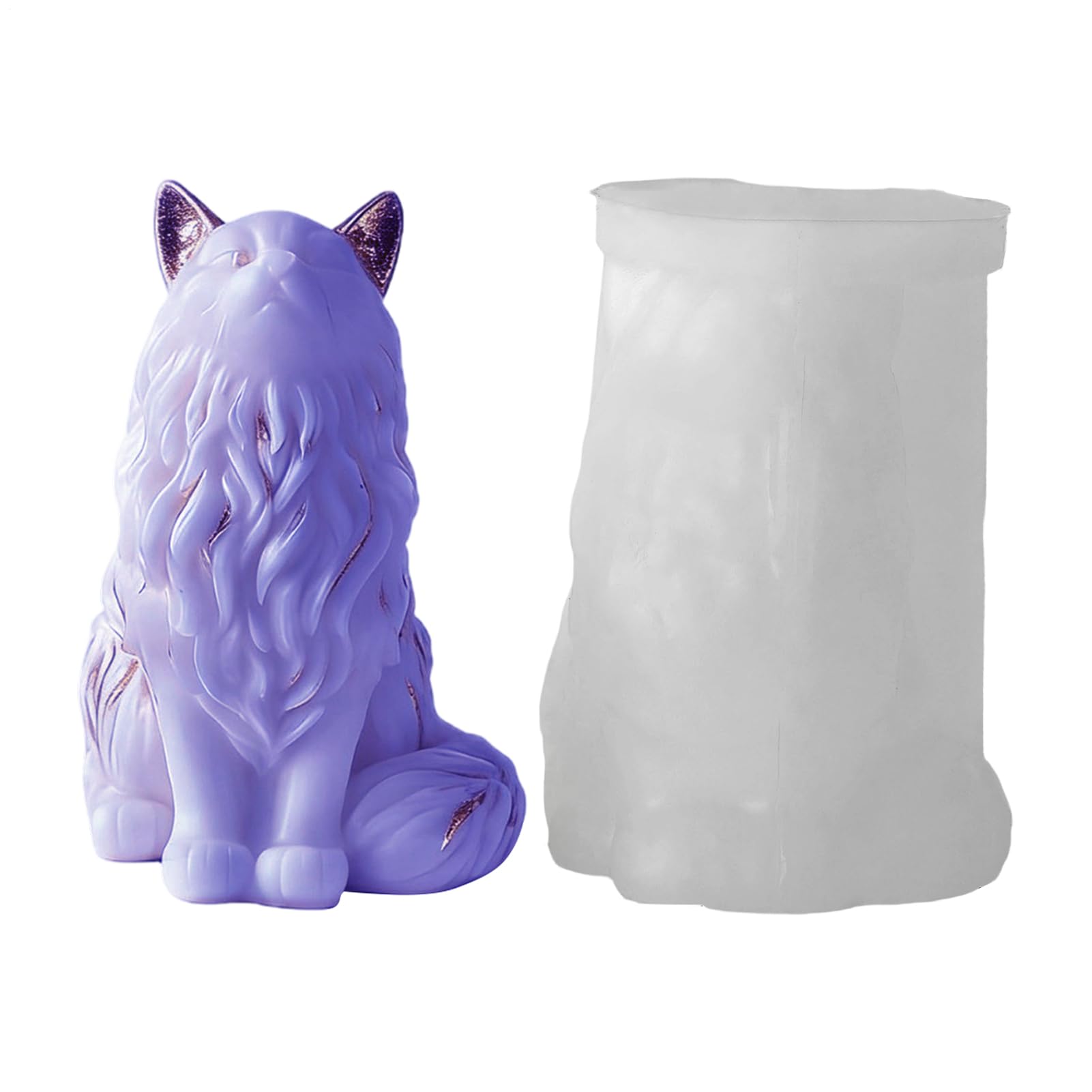 Moule en silicone chat assis pour décoration en plâtre faite maison