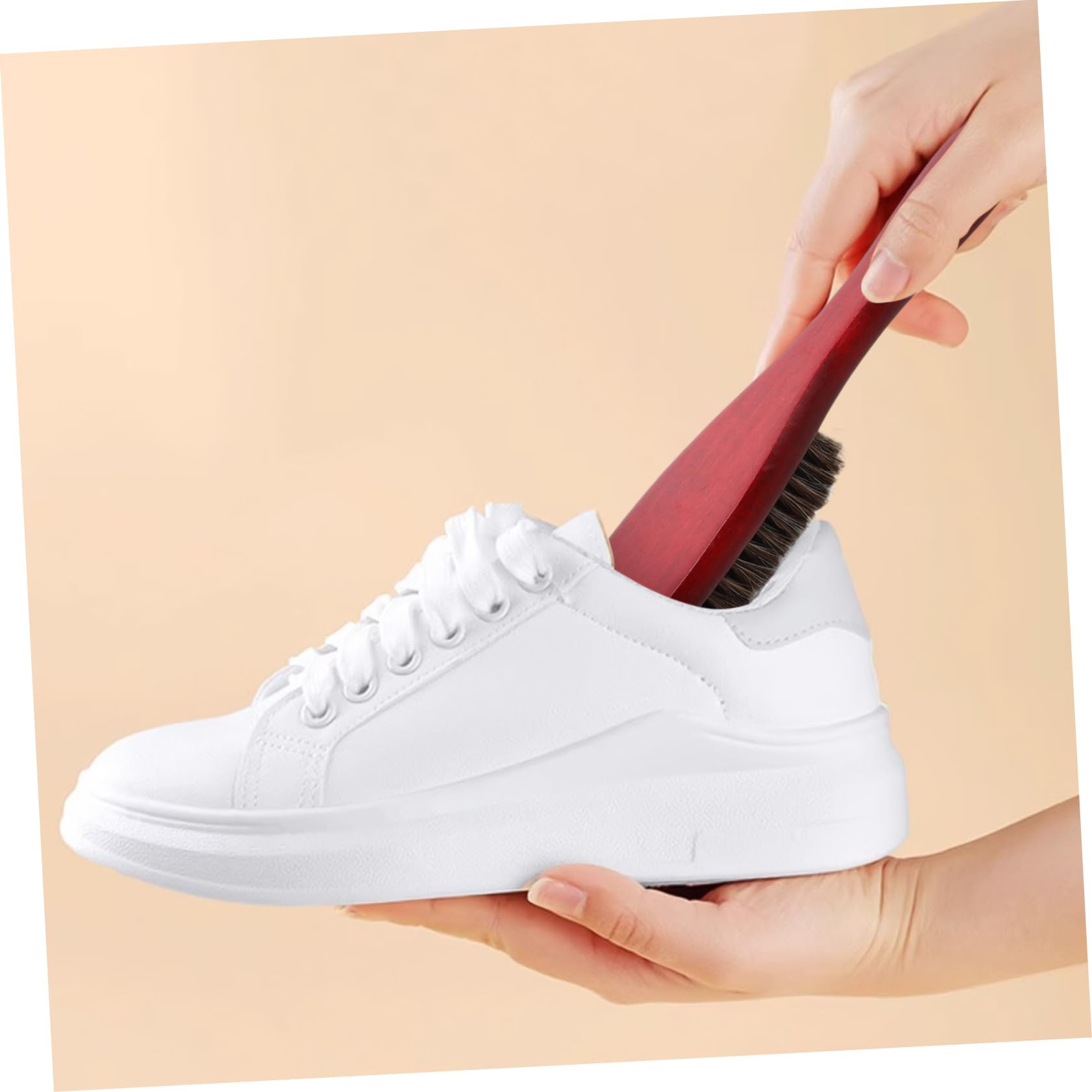 4piezas Brocha De Limpieza para Zapatos Haya Cerdas De Caballo Herramienta De Limpieza para y Ligera para Uso Diario