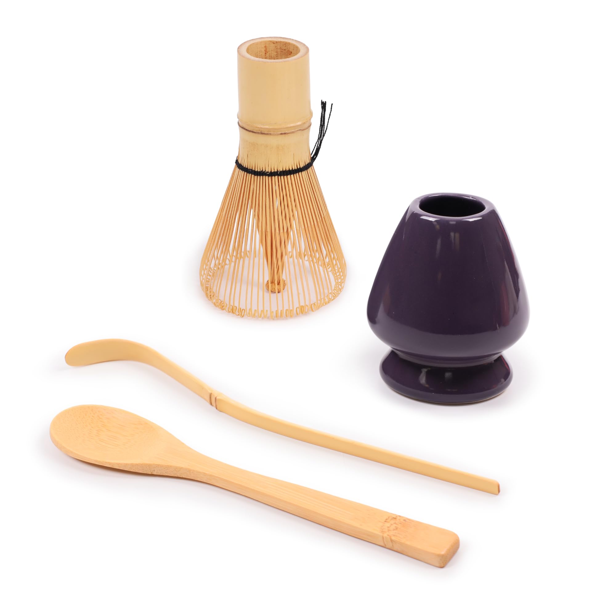 Ensemble fouet à thé vert matcha de qualité supérieure avec socle noir