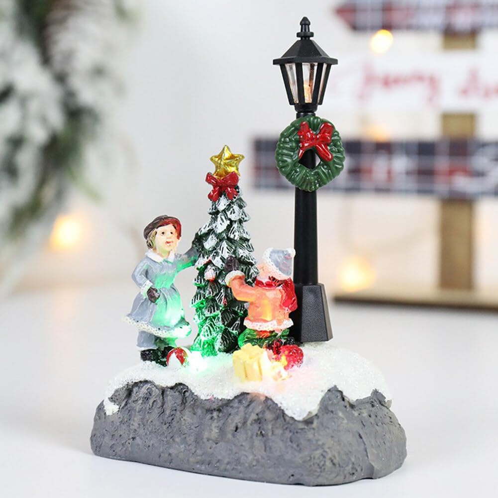 Casa Miniatura Con Luci LED E Neve Decorazioni Natalizie Casa Miniatura Con Luci LED E Neve Decorazioni Natalizie