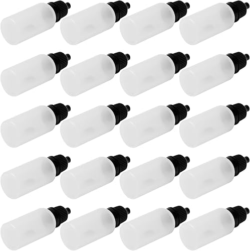 Miniatura 5 de Othmro 50 botellas de plástico de polietileno de 0.5 onzas, botellas cuentagotas de ojo de laboratorio de 0.5 fl oz, botella gotero líquido