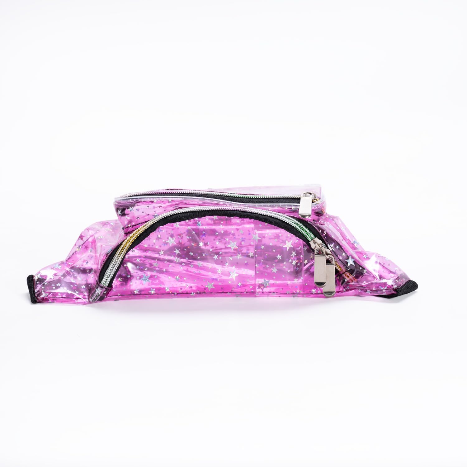 Holographic 80s 90S Rave Stars Neon Transparent Gravel Fanny Pack for Women - Great Waist Pack for Games, Concerts, Rave, Festival, Travel image 3