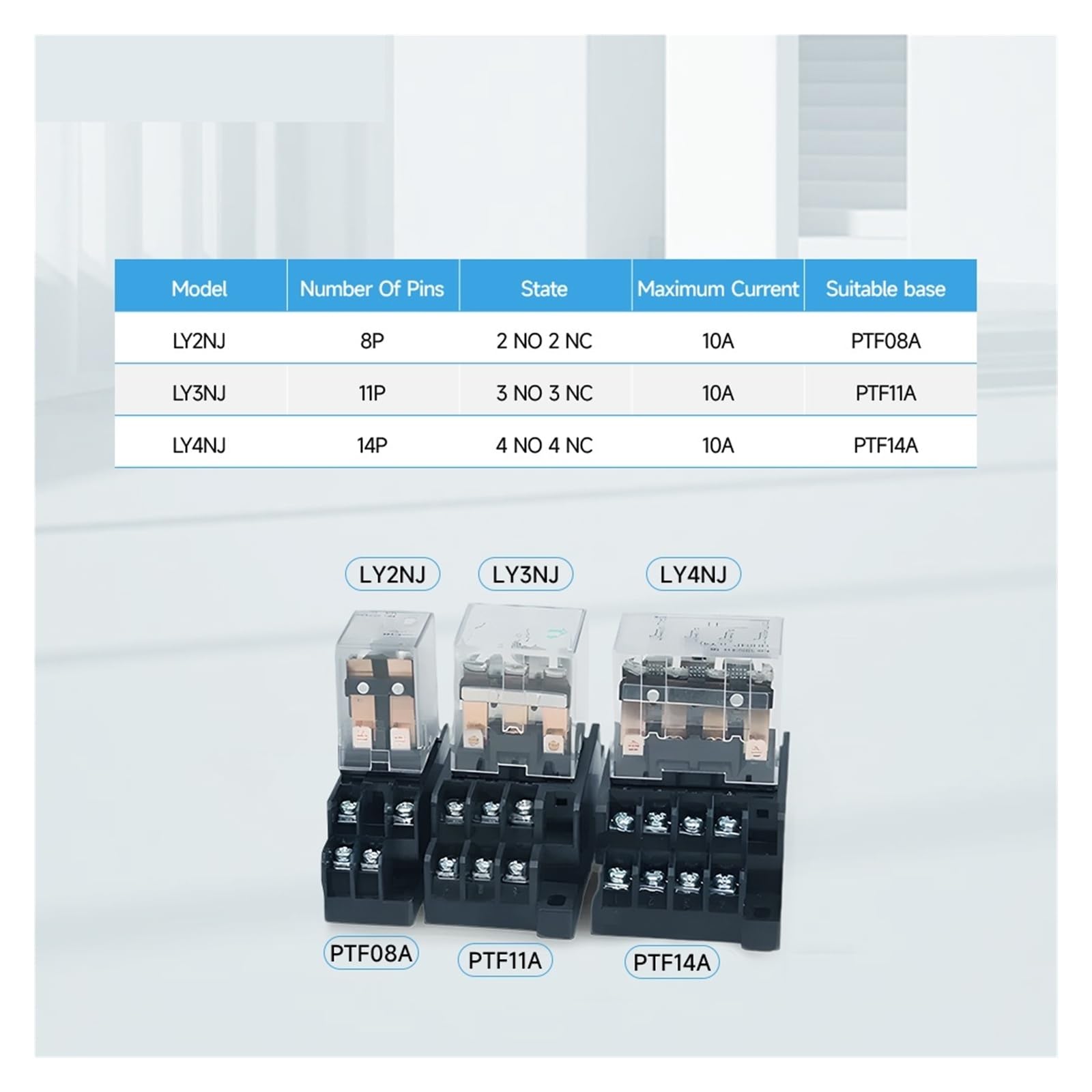 5pcs LY2NJ LY3NJ LY4NJ DIN Rail Power Relay 12V 24V DC 110V 220V 380V AC with Socket Base Mi-cro Industrial Control Relay(LY3NJ,AC 380V)