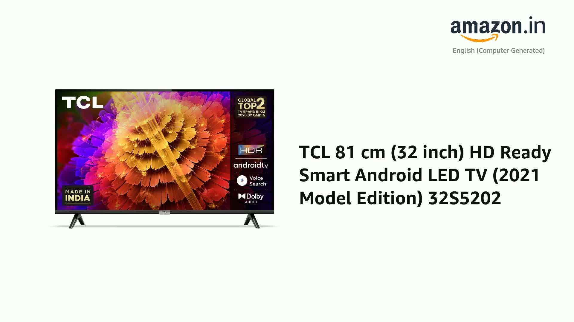 TCL 81 cm (32 inch) HD Ready Smart Android LED TV (2021 Model
