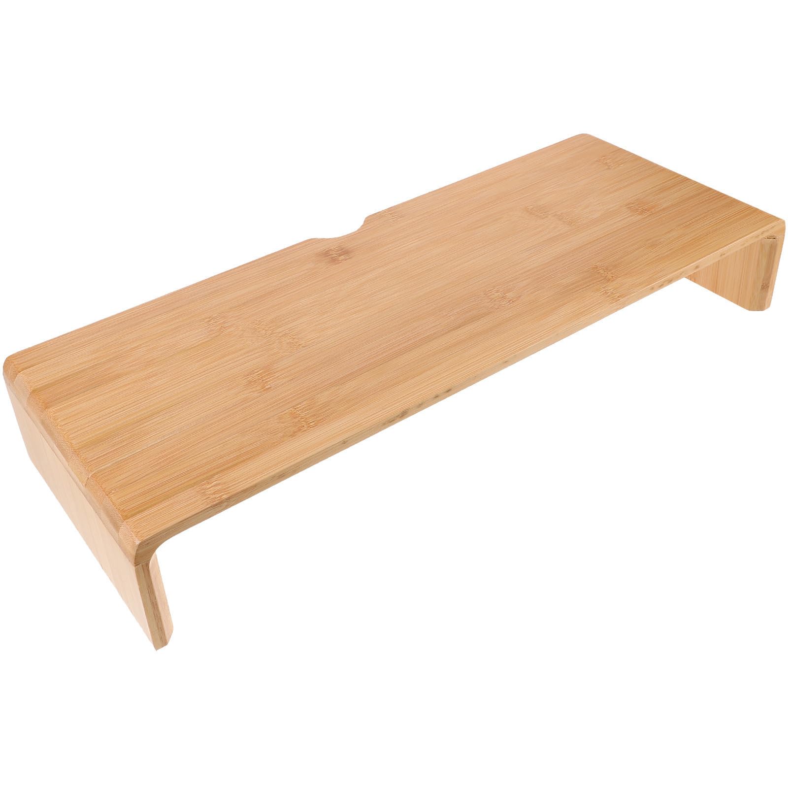 Supporto per Monitor e Postura Comoda Beige in bambù Rialzo per Schermo Design Semplice per Scrivania Ufficio e Casa