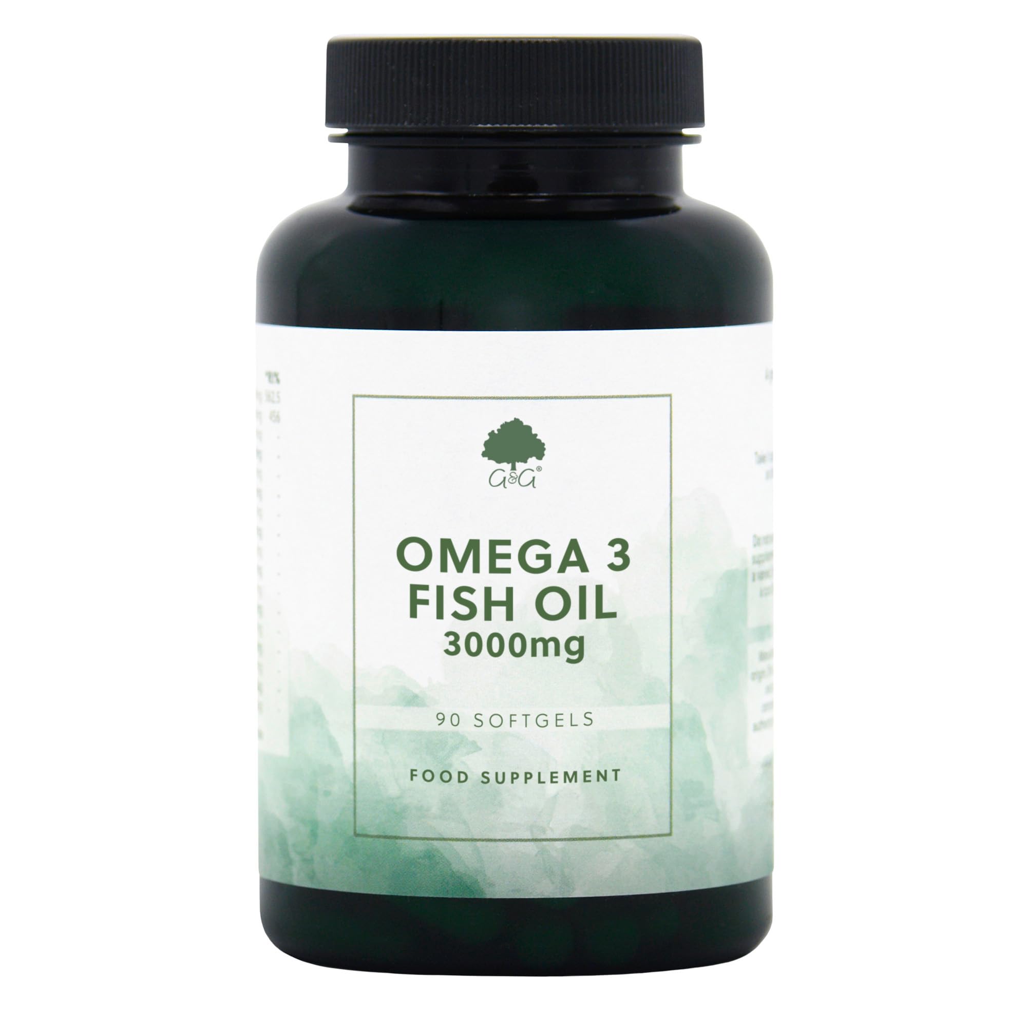 Omega 3 Fish Oil - 3000mg of Fish Oil per 3 Softgel Dose - 90 Softgels -| Source of EPA and DHA Omega 3 - Non-GMO, Made in The UK - G&G Vitamins