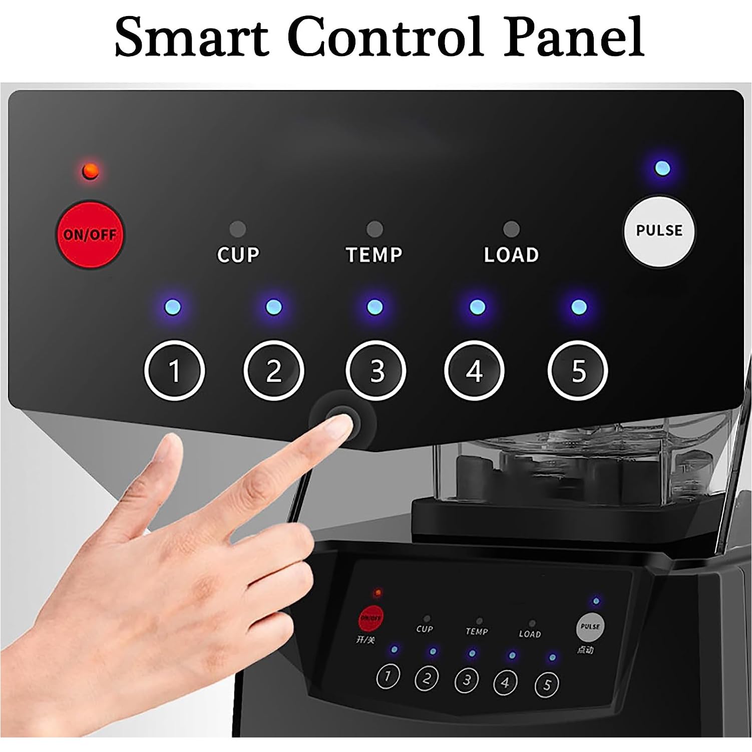 Mélangeur à smoothie, mélangeur portable avec 5 préréglages, mélangeur à pichet en verre de 2 200 W avec 6 lames de broyeur à glace en acier inoxydable, glace déchiquetée à 17 000 tr/min avec capot