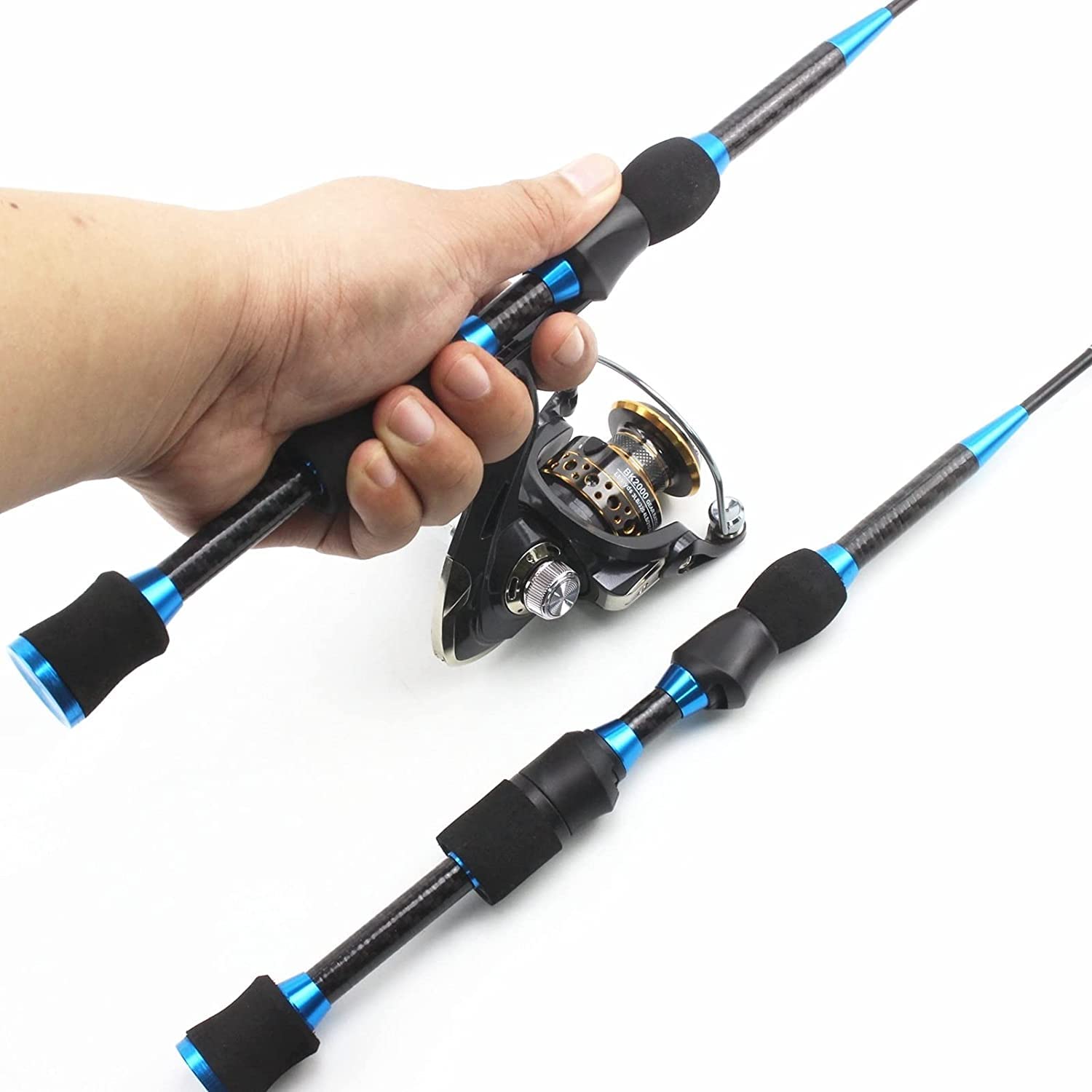 Canne à pêche en Carbone Super Dure, Canne à Lancer pour Gros Jeu, matériel de Canne à pêche de Sport en Plein air pour l'hiver de la Truite du Bar de la Carpe