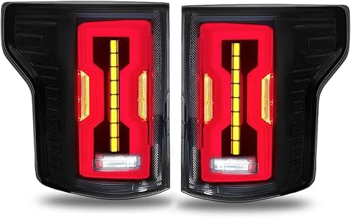 Miniatura 2 de CORP - Luz trasera de repuesto color rojo ámbar, parada de freno de marcha secuencial, conjunto de lámpara de inversión de señal de giro compatible