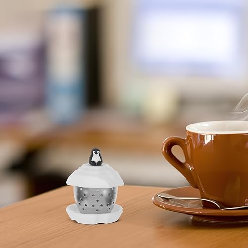 Miniatura 8 de Difusor de filtro de té pingüino de frutas de acero inoxidable fino para amantes de la bola, flor, intervalo suelto, acero, lindo, verde, forma de
