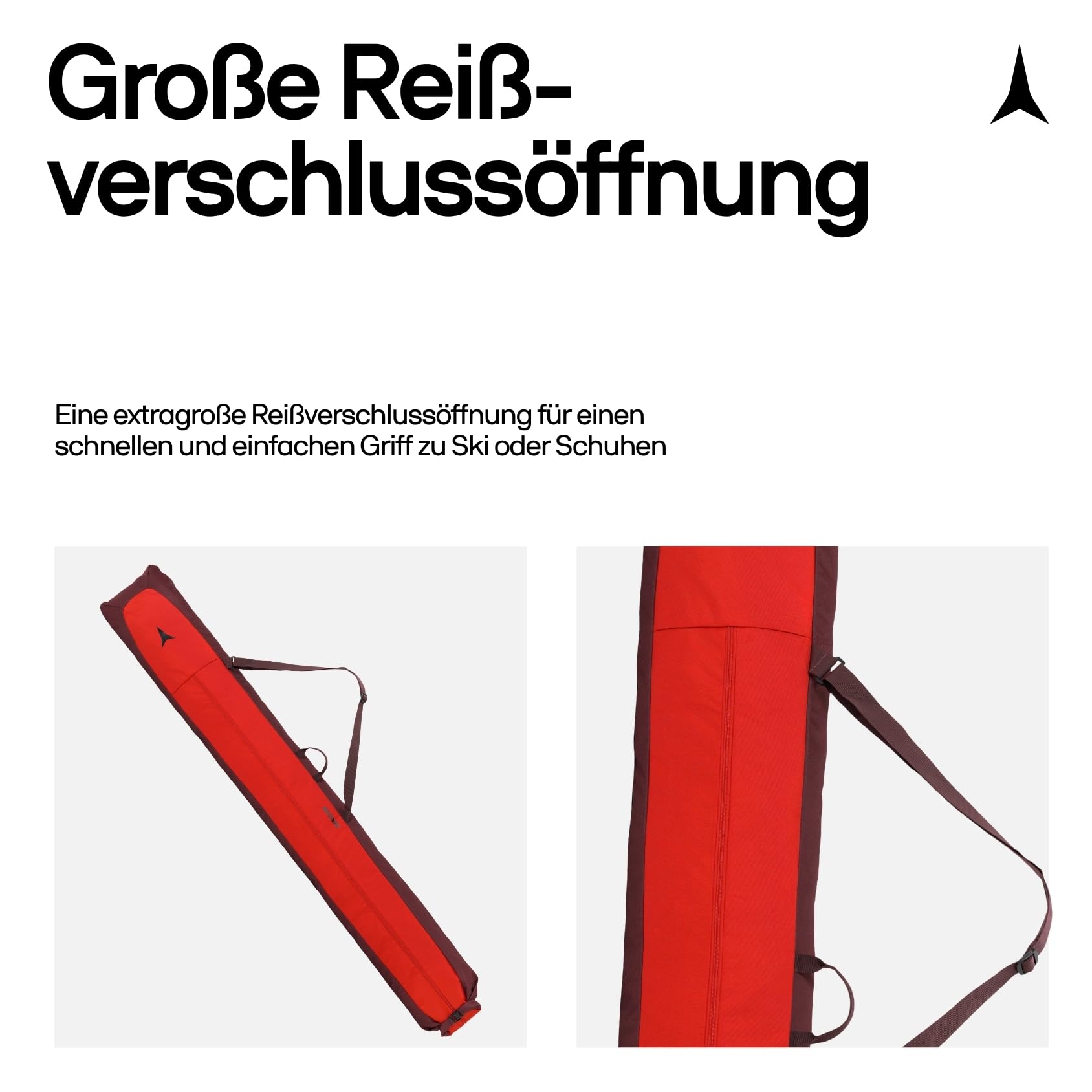Atomic Ski-Sack Ski Sleeve 210 x 34 cm Längenverstellbar Polyester schwarz/schwarz