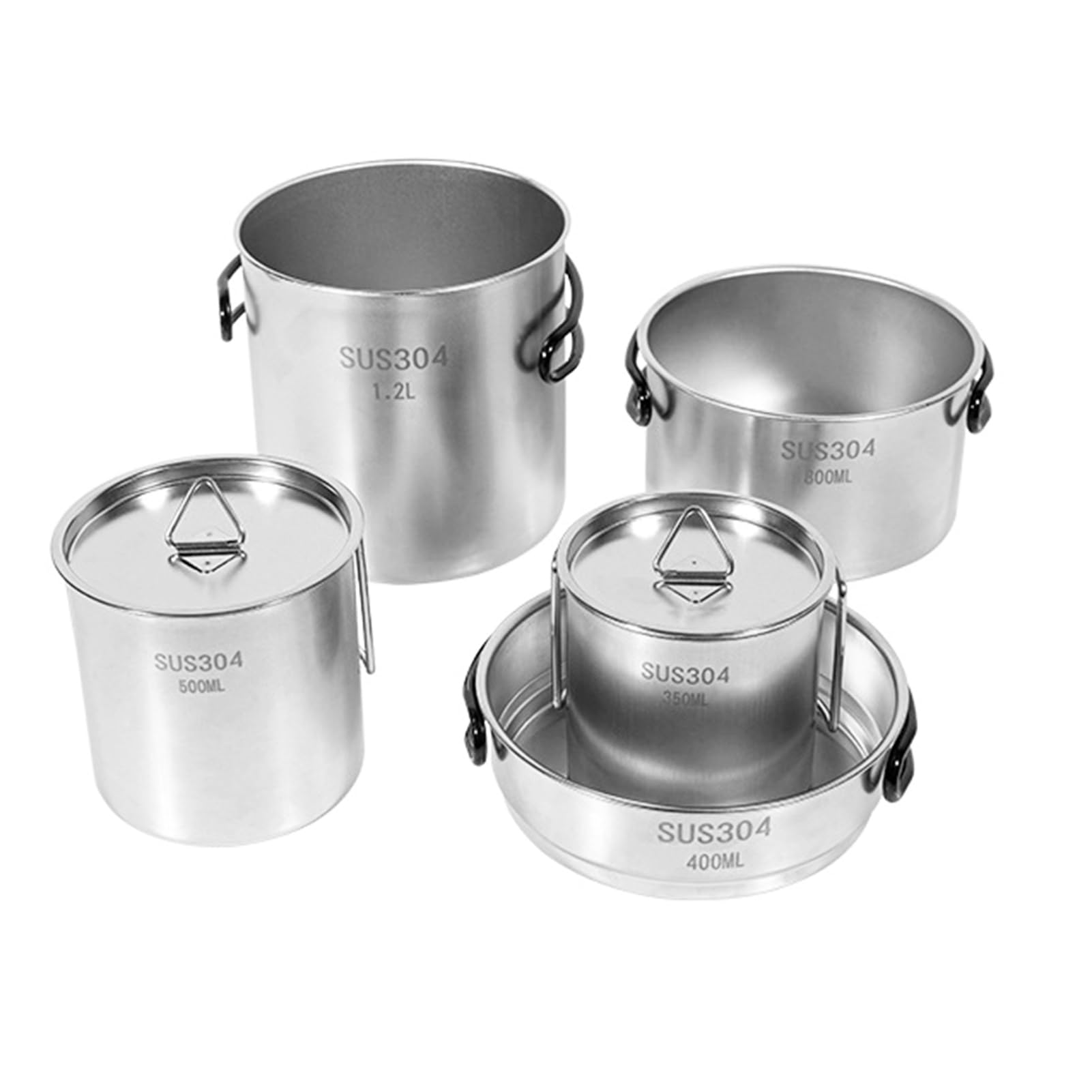 Set di Campeggio in Acciaio Inossidabile con Casseruola, Stufa, Calice e Borsa per Viaggi, Escursioni, Pesca
