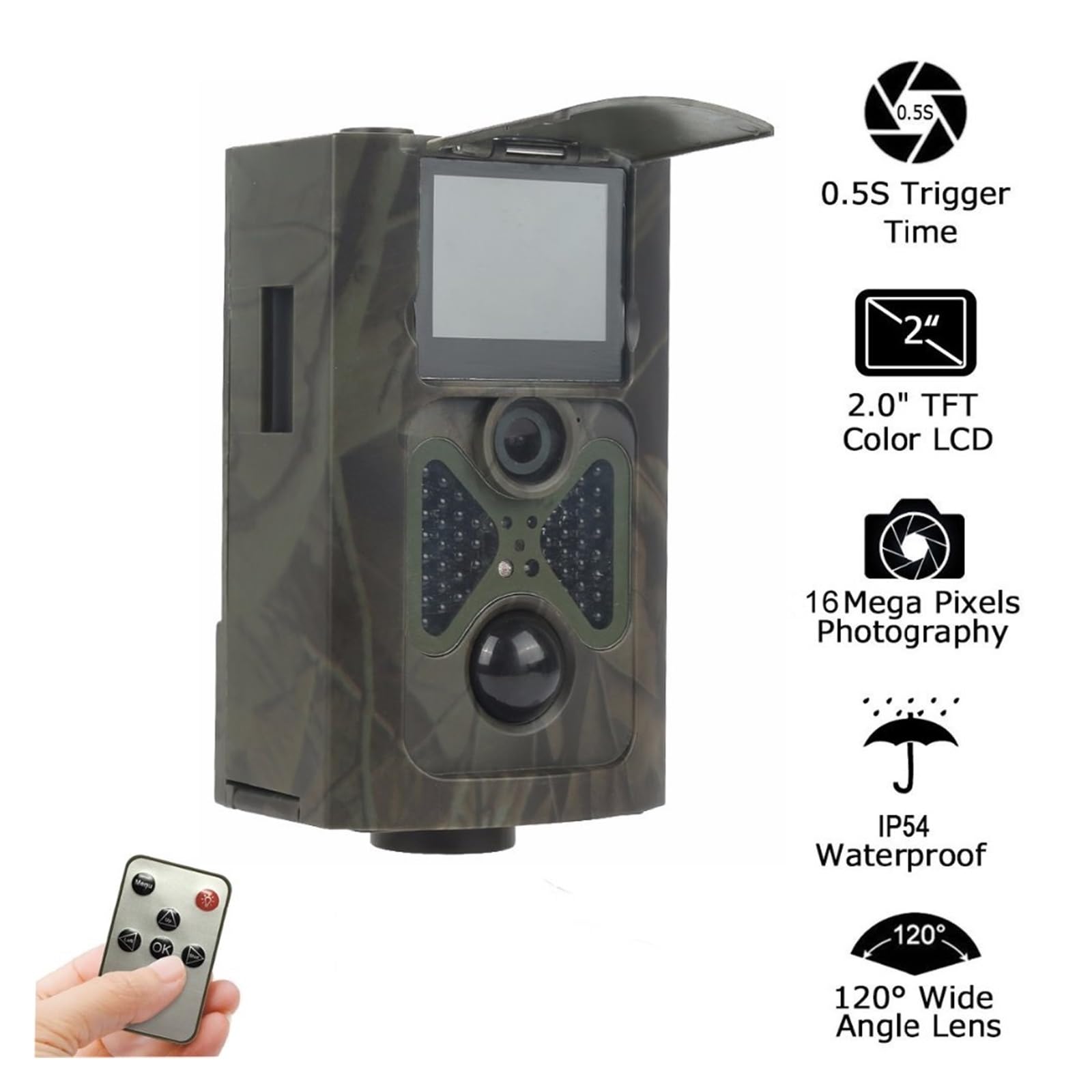 Cámara Vida Silvestre Cámara Inalámbrica For Caza Y Rastreo, Cámaras De Visión Nocturna For Vigilancia Vida Silvestre HC550A, 1080P, 16MP, Seguimiento Trampas Fotográficas Monitoreo Confiable Preciso