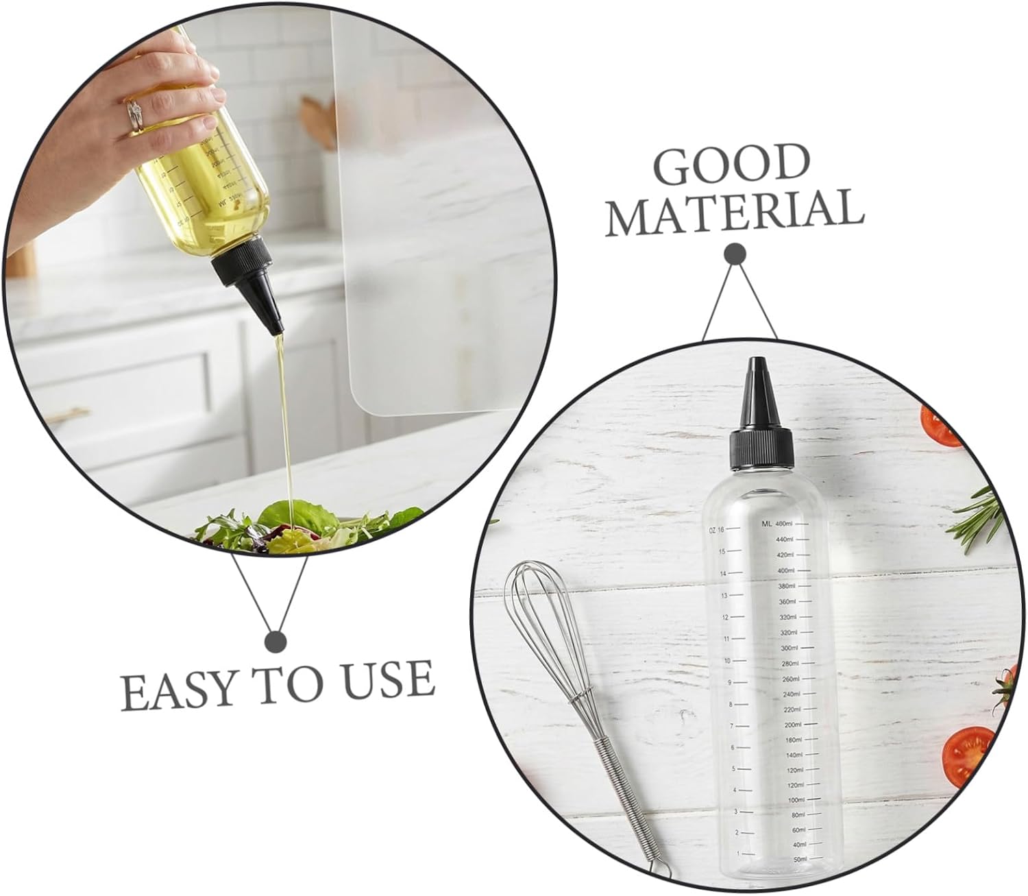 GANAZONO 8pcs Pet Portion Control Squeeze Bottles with Graduated Markings 17oz 500ml Reusable Dispensing Bottles for Kitchen and Laboratory Use