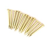 HEEPDD 100Pcs Brass Escutcheon Tacks, Round Head Brass Brad Nail Hardware Nail Assortment Kit Furniture Hinge Hardware Accessories(18mm Length)