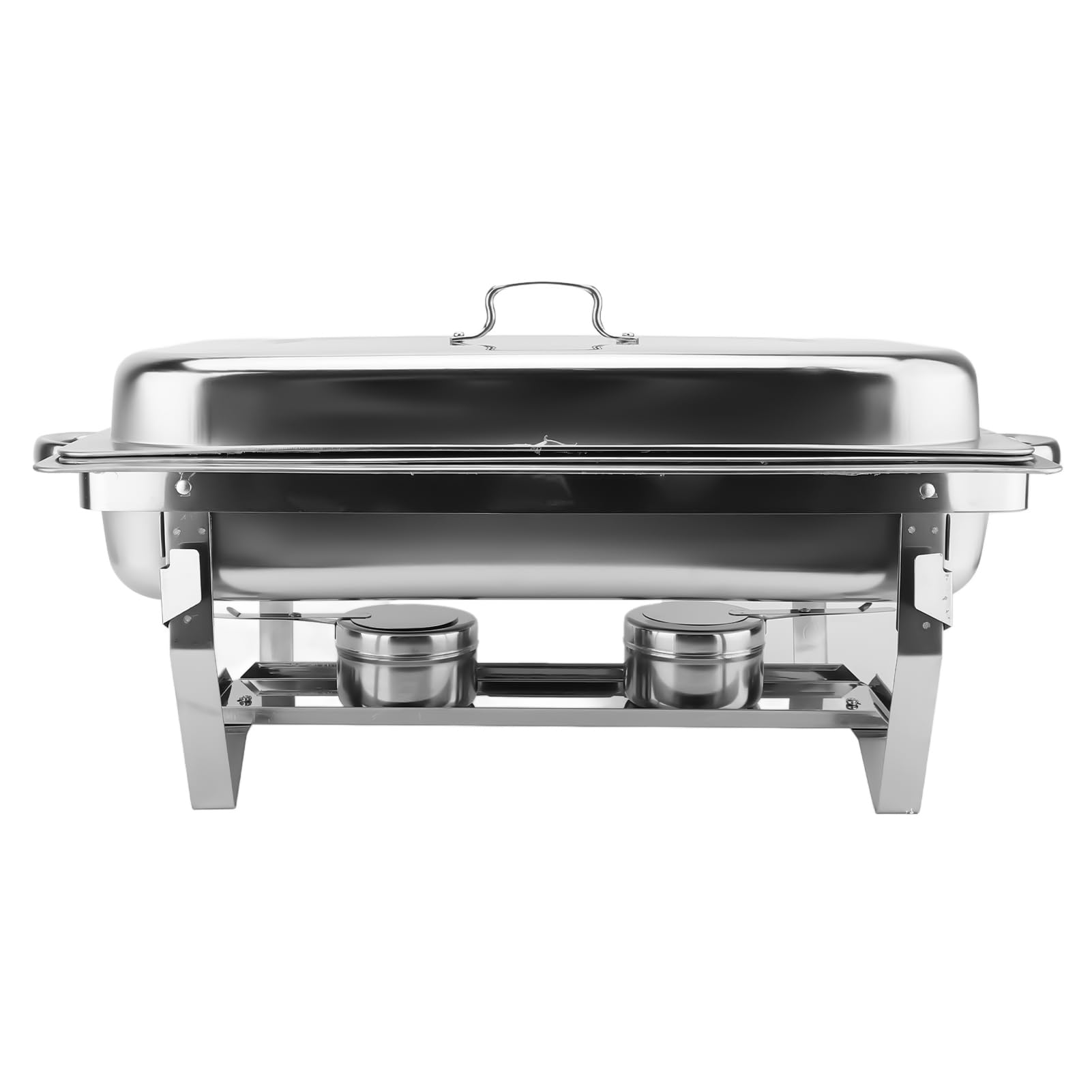 Pssopp Juego de Recipientes para Buffet, Calienta Platos con Borde Redondeado Seguro, for Bufés y Banquetes (2 piezas) | Acero inoxidable, diseño desmontable, plegable, calienta comidas buffet