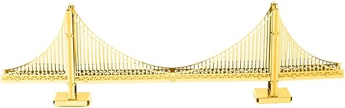 Miniatura 5 de Metal Earth Golden Gate Bridge Gold Version 3D Kit de modelo de metal con pinzas Fascinaciones