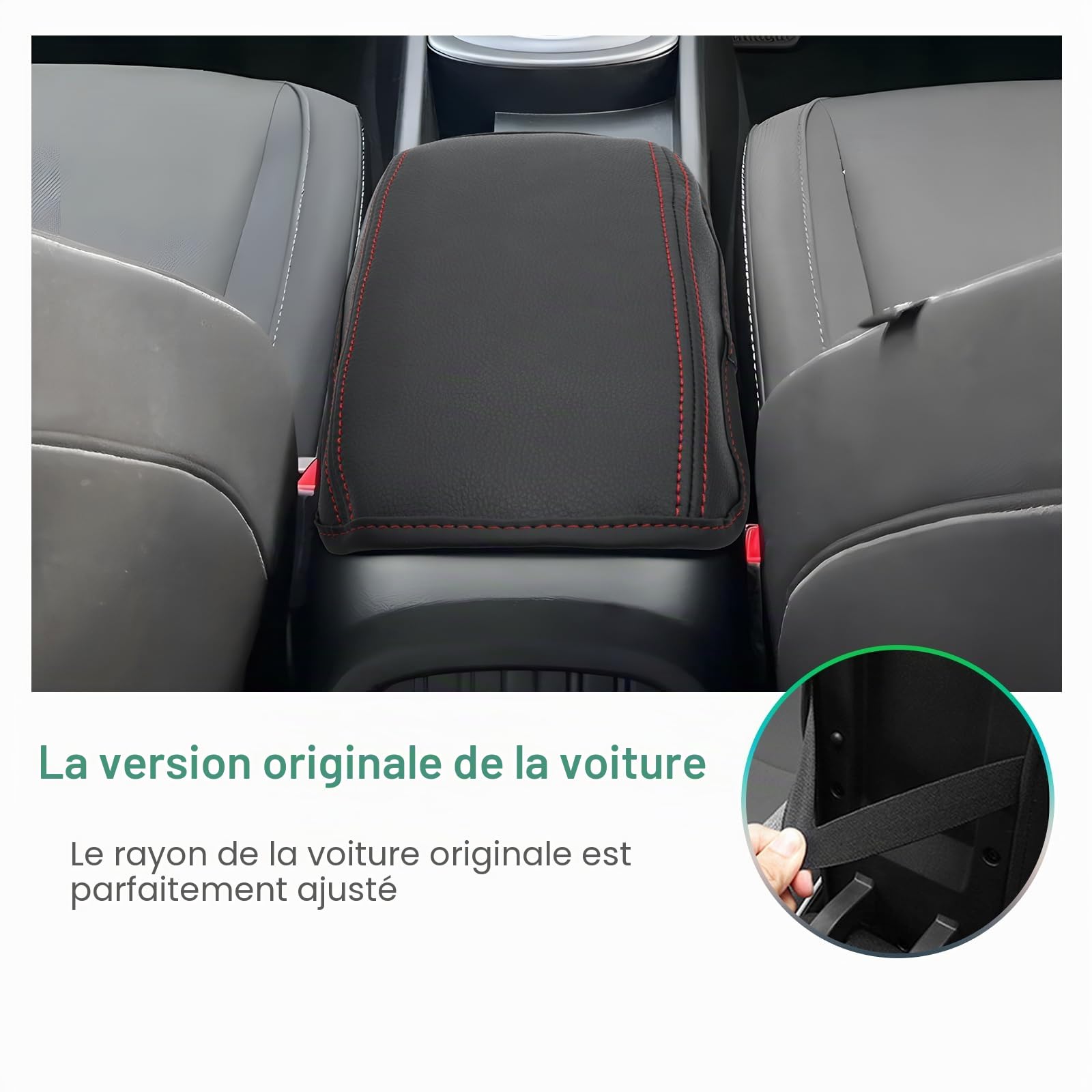 GAFAT Compatible avec Hyundai Kona SX2 2024 2025 Housse d'Accoudoir Central, Kona SX2 Hybird EV 2024 Protection pour Accoudoir Console Central, Rembourrage en Cuir PU, Kona 2024 Accessoires (Rouge)