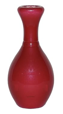 SPHINX® Printed Wooden Table Top Flower Pot/Vase (Height 21 cms /8.2 Inches) KINDLY CHECK PRODUCT DIMENSION CAREFULLY- (Dark Pinkish Red)