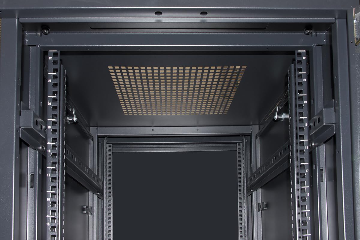 Armadio Rack 19" 27U Reti 600x800 Nero Porta Vetro