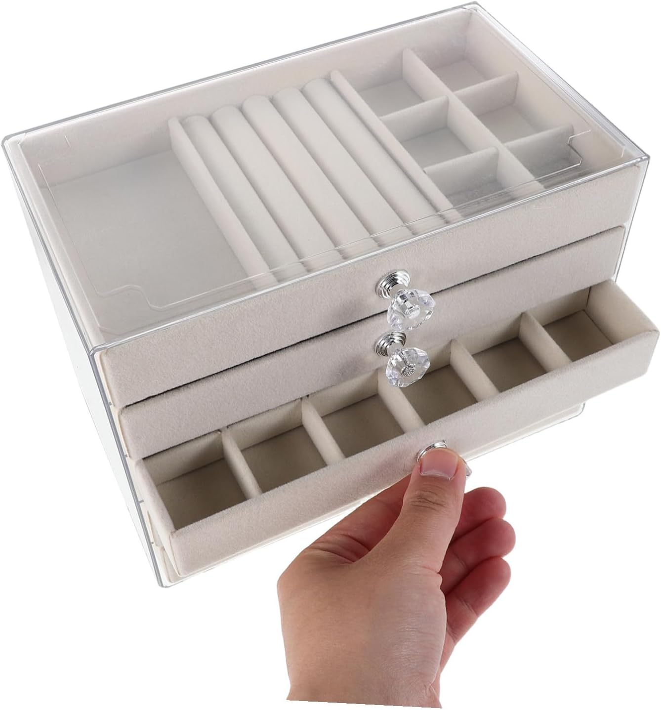 Transparent Jewelry Organizer Box for Earrings Necklaces Rings Clear Pet Material Jewelry Storage Case for Women Stylish Display Holder image 4