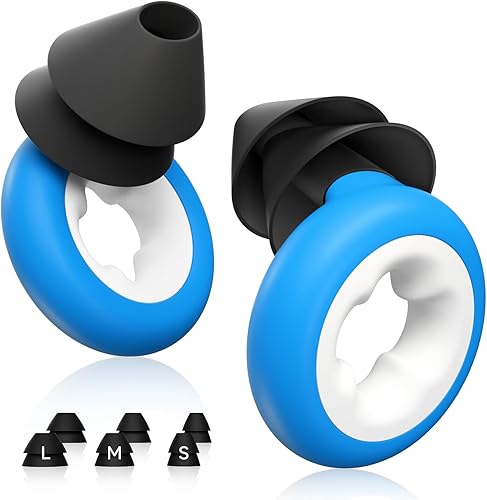 Tapones para los oídos para dormir con cancelación de ruido, tapones de silicona reutilizables para reducción de ruido  6 puntas para los oídos en