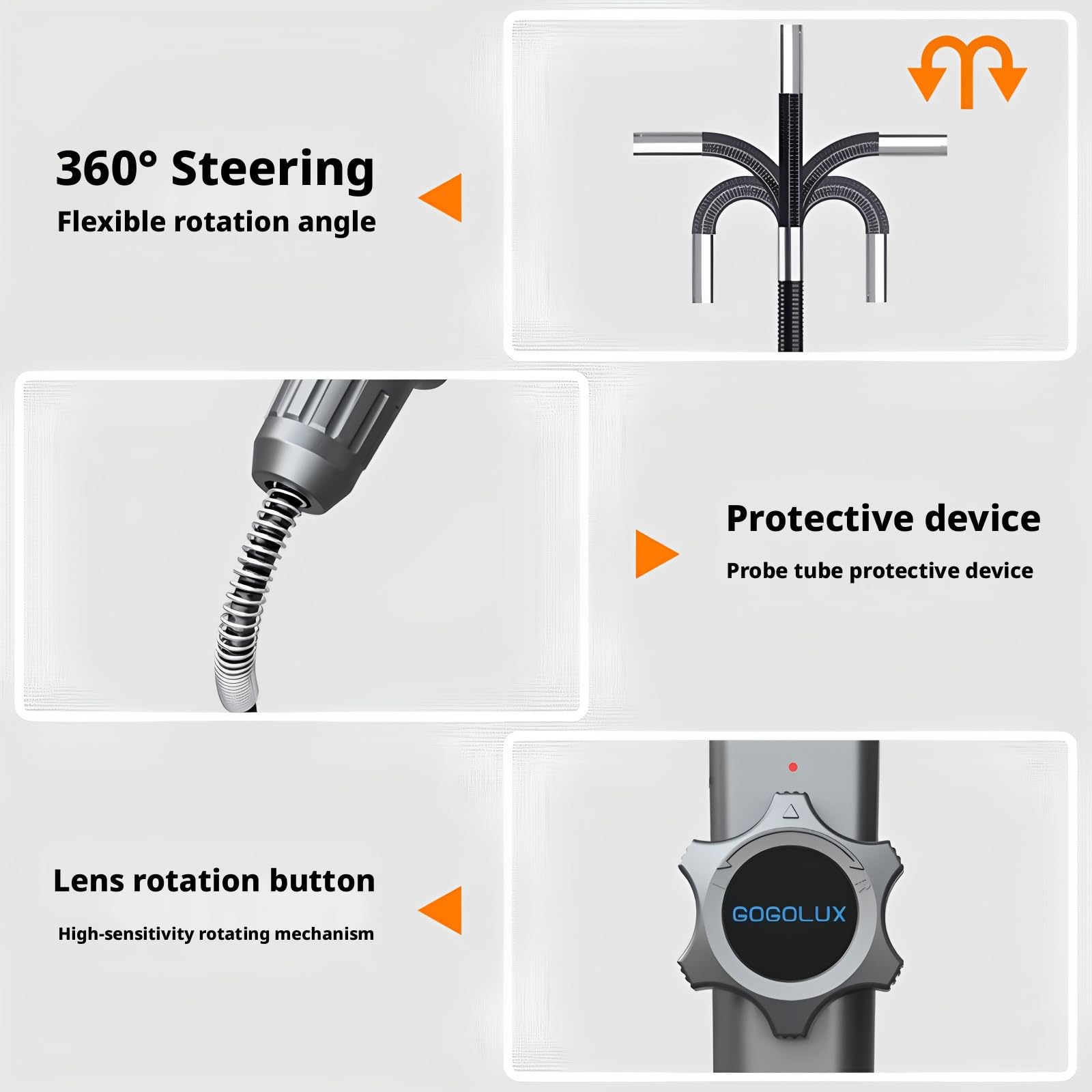 Borescope GL-100L Endoscope 6mm 3M Single Lens 1080P