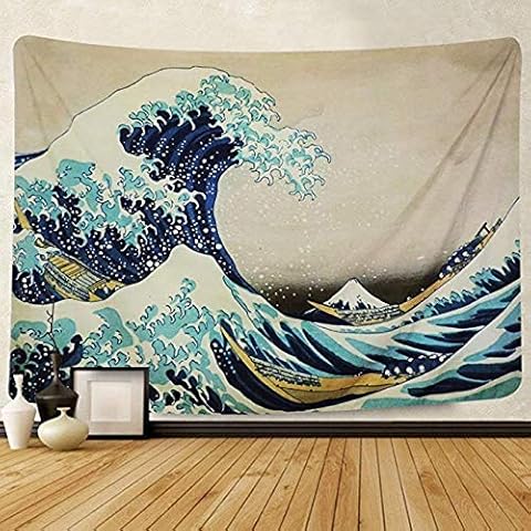 X-morrey Great Wave Tapestry Wall Hanging with Art Nature Home Decorations for Living Room Bedroom Decor 59"*78.7" Cover