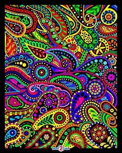 Stuff2Color Paisley - Fuzzy Velvet Coloring Poster for All Ages - Fun Coloring Activity