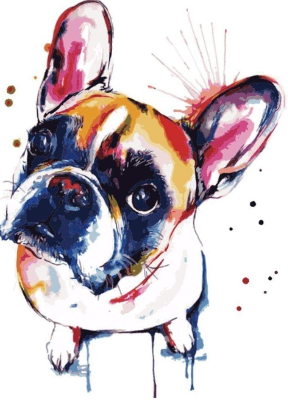 Coloriage par numéro chien kit peinture art cadeau bricolage original pour anniversaire et fête