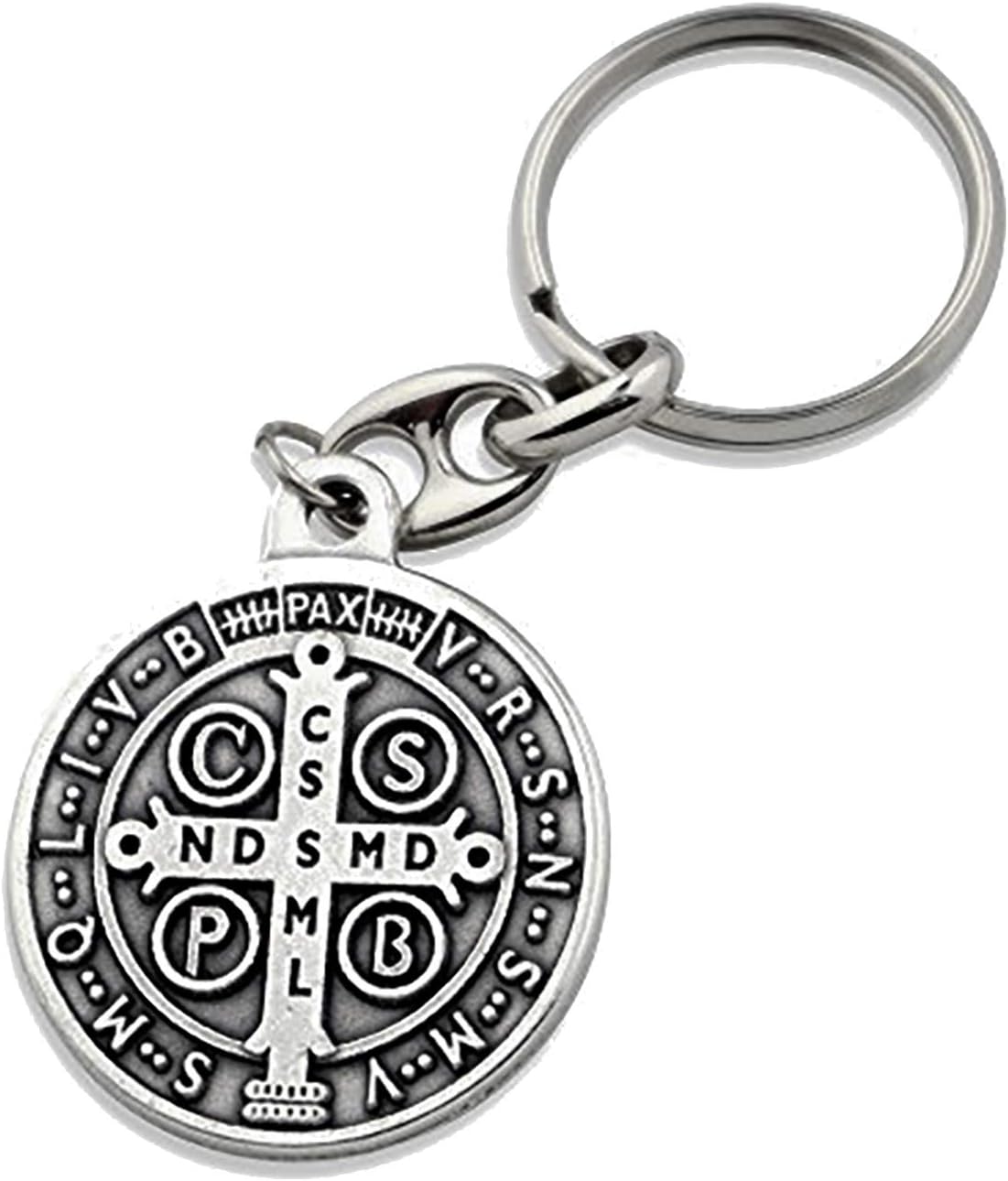 Amazon.com: Venerare Saint Benedict Medal Key Chain | Patron Saint of ...