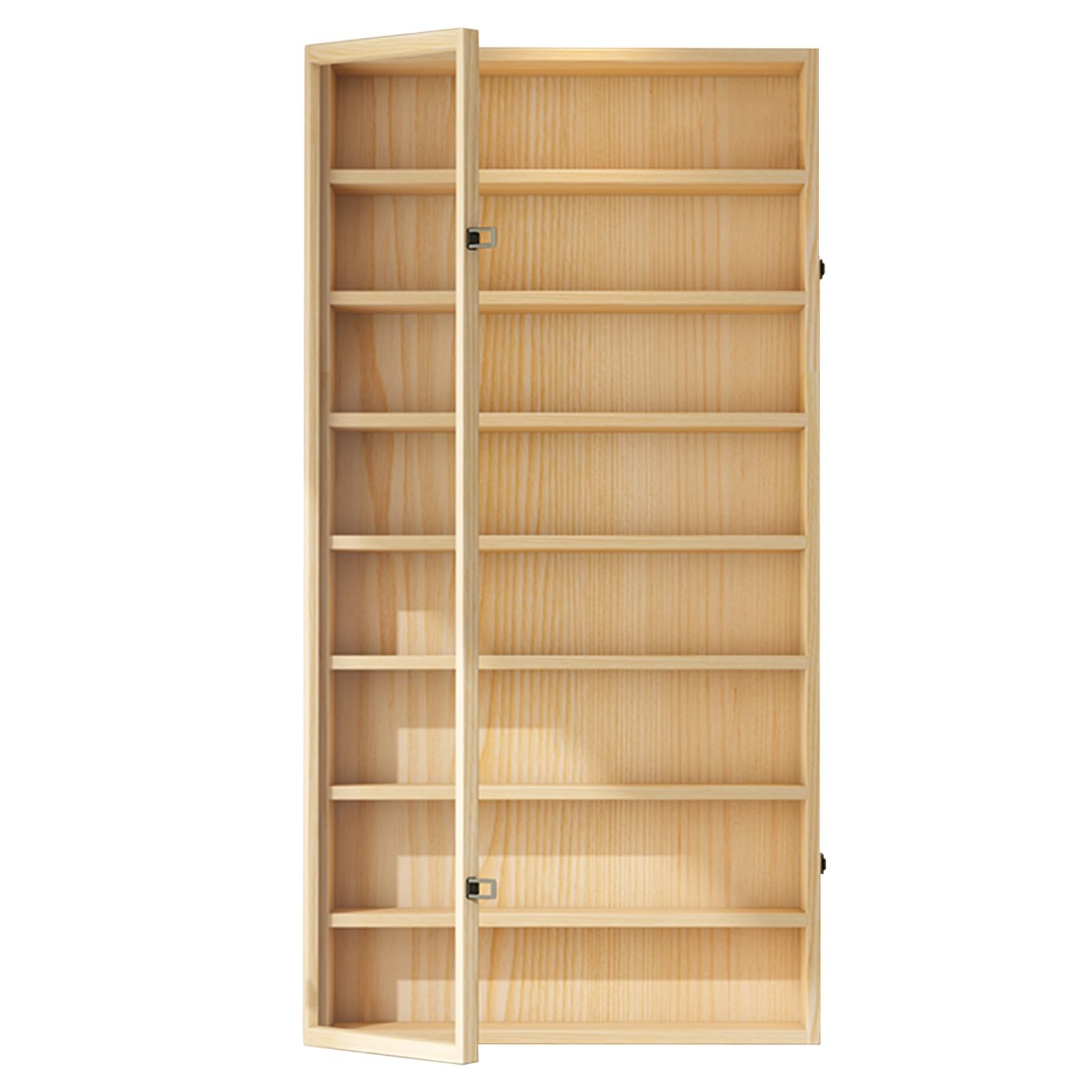 Vetrina in legno a 8 strati per oggetti da collezione, mensola da parete per giocattoli, figure curiose, casa, soggiorno, camera da letto, ufficio, sala giochi, 50 x 10 x 104 cm