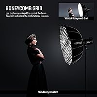Vista 4 de NEEWER 33.5"/85cm Softbox parabólico hexadecágono, instalación rápida/plegable como paraguas con montaje Bowens, plato de belleza