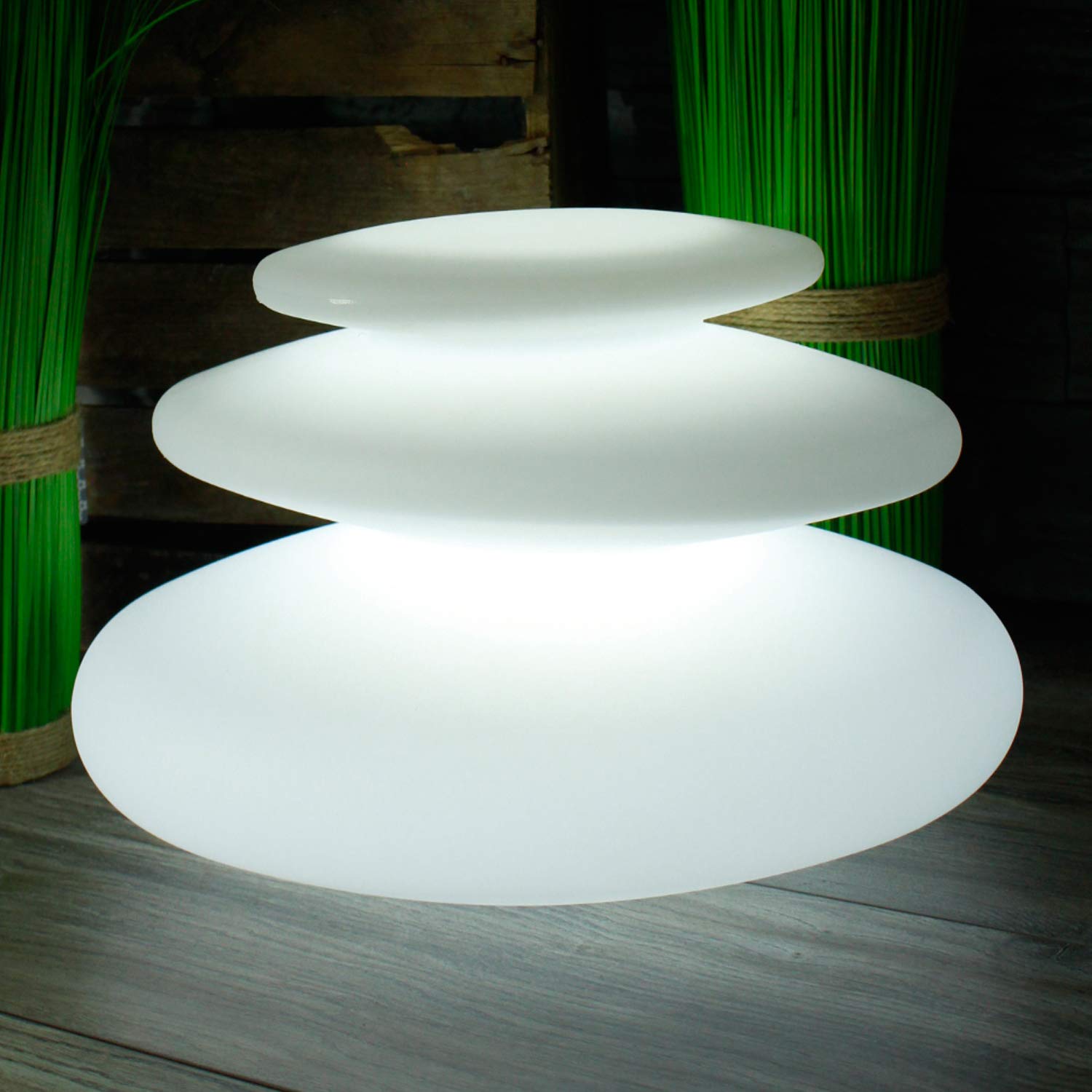 Arnusa Moderne Deko Lampe Flatstones mit Fernbedienung und Farbwechsel Tischleuchte Sauna Lampe Nachttischlampe dimmbar Nachtlicht