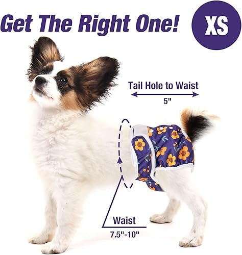 Miniatura 4 de Pet Soft Pañales lavables para mujer (paquete de 3) Pañales para perras, cómodos pañales reutilizables para perritas para perras en periodo de