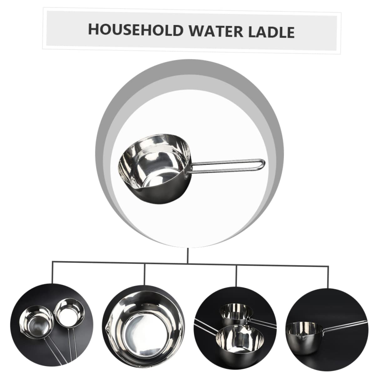 MAGICLULU Mestolo per Acqua in Acciaio Inox Manico lungo Ergonomico e Resistente, Mestolo Cucina Argento per Ristorante e Uso Domestico