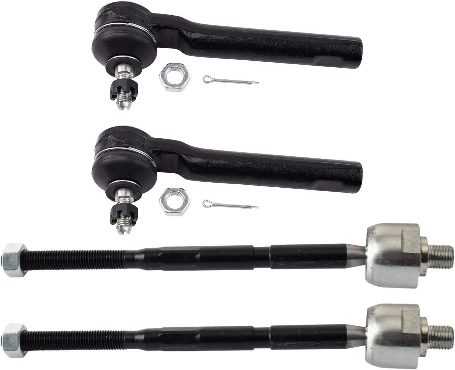 TRQ Front Inner and Outer Tie Rod Set Driver and Passenger Side Compatible with 2012-2019 Fiat 500