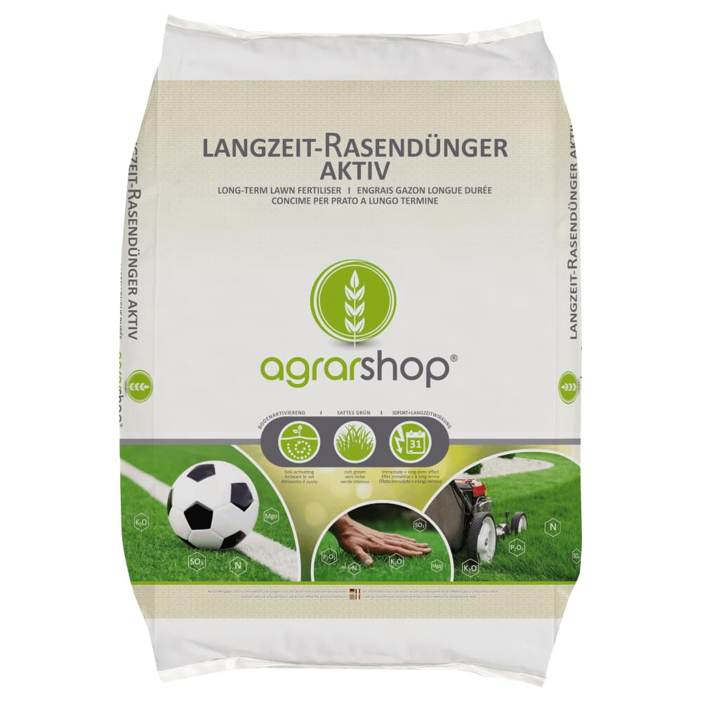Agrarshop Langzeit Rasendünger Aktiv 25 kg Sofort- und Langzeitwirkung 22-4-8
