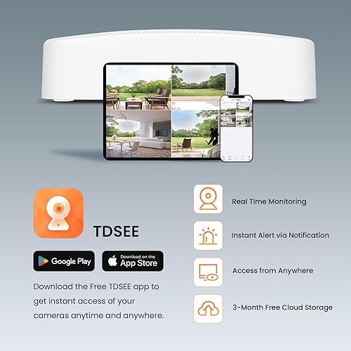 Miniatura 7 de Tenda Sistema de cámara de seguridad PoE de 4MP para exteriores, sistema de cámara de seguridad 4K NVR para el hogar con 8 cámaras IP PoE bala con