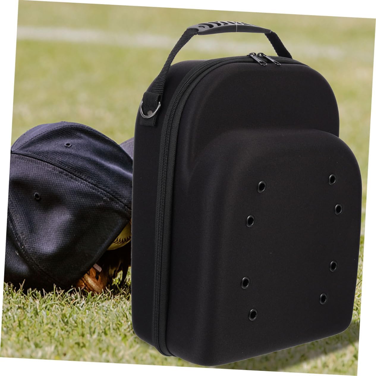 Veemoon 2pcs Baseball Cap Carrier Travel Case EVA Hat Storage Box Lid Portable Hat Organizer for Baseball Caps Suitable for Travel and Moving Black
