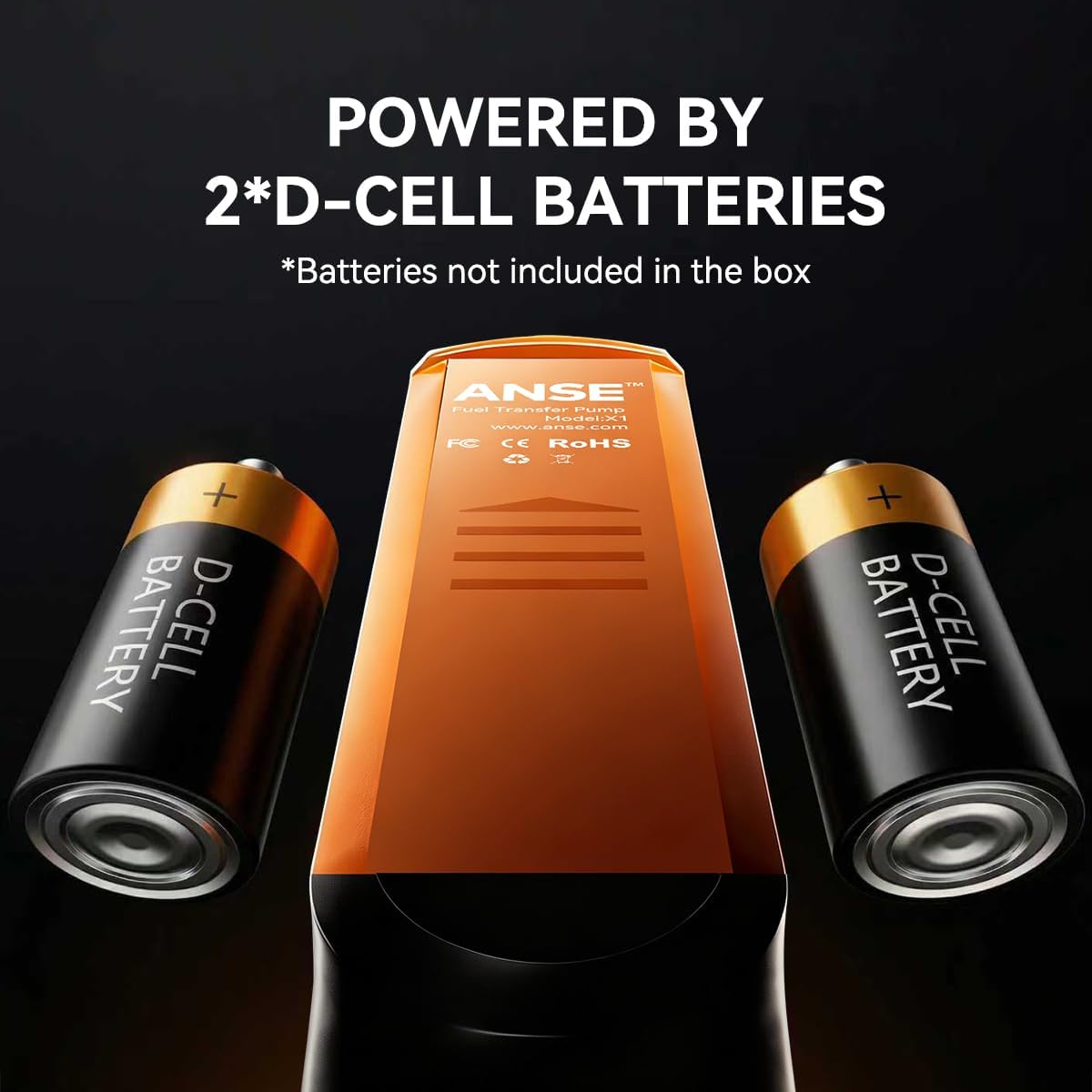 ANSE Portable Fuel Transfer Pump (2.5GPM Model X1 Black)