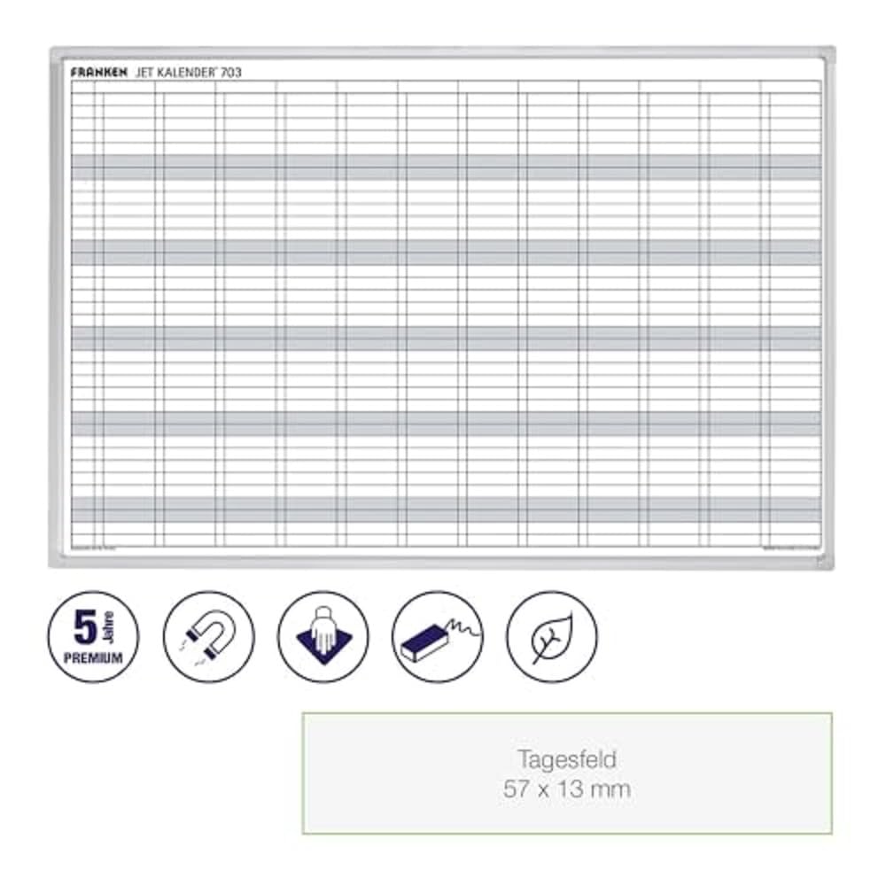 FRANKEN JK703 - Planning da scrivania, 12 mesi, 60 x 90 cm, bianco