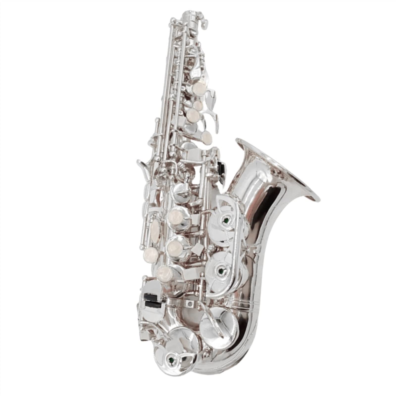 Saxofones Saxofón Curvo Profesional De Plata BB Patrón Tallado Profundo Saxofón De Instrumento Francés