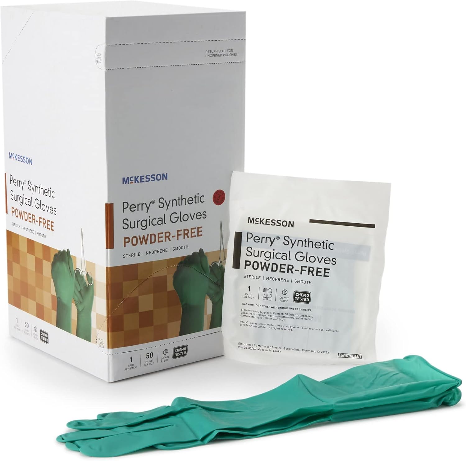 McKesson Perry Performance Plus Disposable Sterile Pair Polychloroprene Surgical Glove Extended Cuff Length
