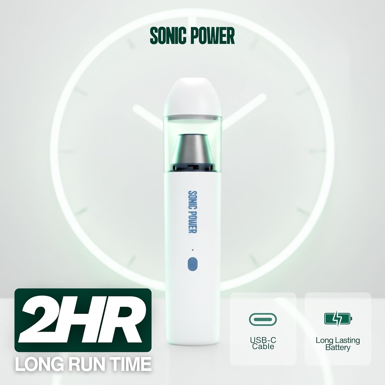 Portable Cordless Car Vacuum, 15000Pa High Suction Handheld Vacuum Cleaner, 2-in-1 Vacuum & Blower, with 4 Attachments & Portable Storage Bag for Car, Home, Pet & Office (White & Blue)