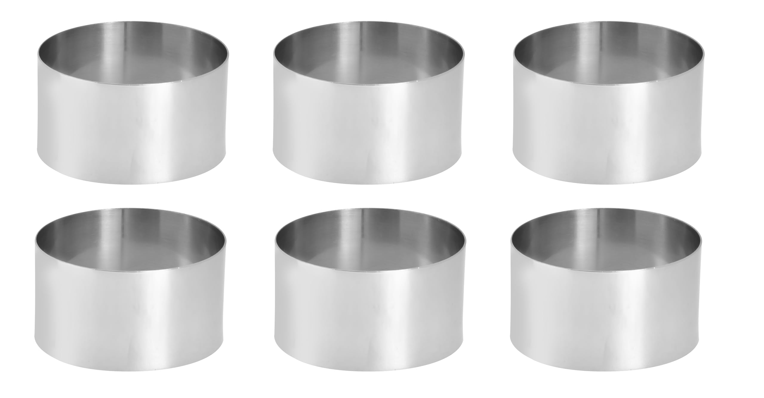 METRO Professional Coppapasta rotondo, acciaio inox 18/0, Ø 10 x 4.5 cm, 6 pezzi, ideale per uso professionale